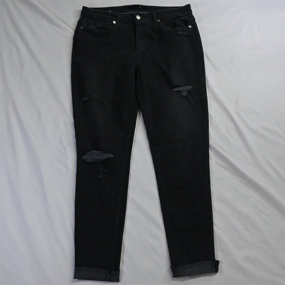 NEW Joes‎ 30 Mid Rise Skinny Ankle Destroyed Black Stretch Denim Jeans - Picture 1 of 7